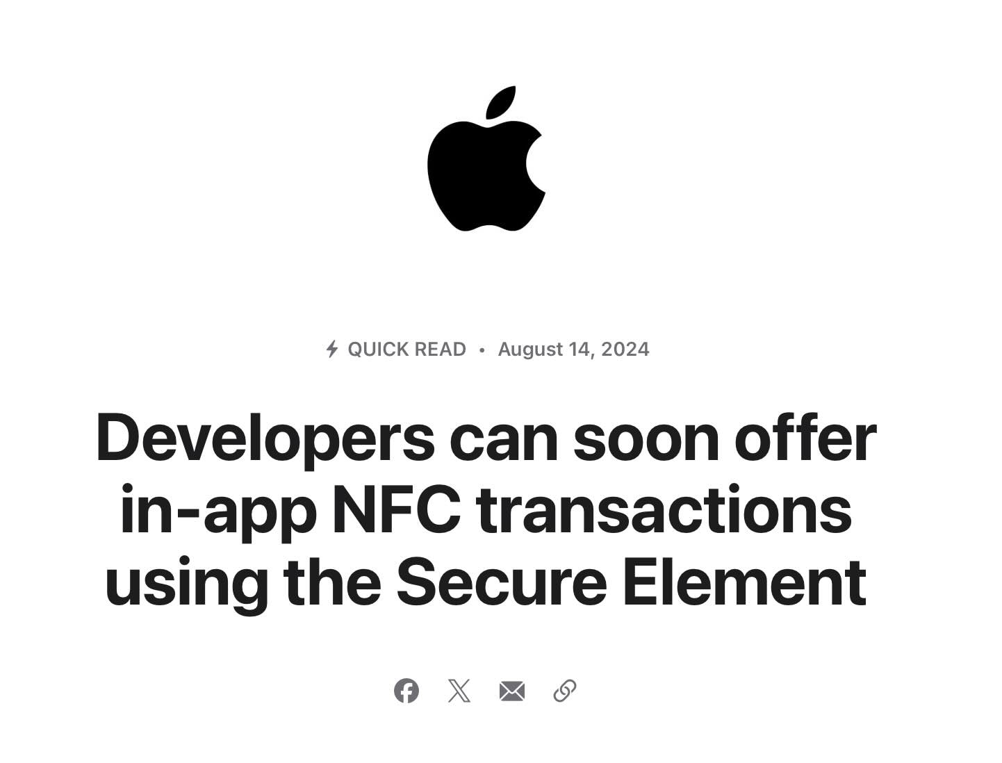Apple NFC Announcement