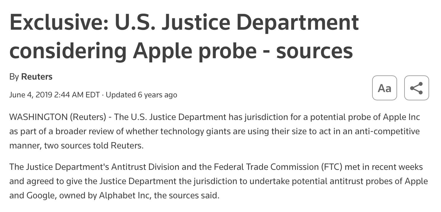 DOJ Apple Investigation